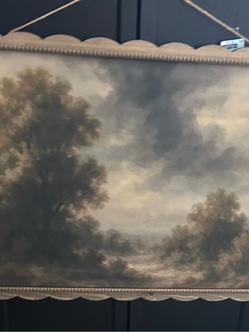 Moody Scenic Landscape Wall Art in Gray and Cream